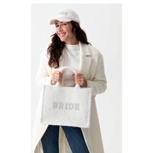 Shiraleah Hitched Collection Wedding Day Pearl Embellished "BRIDE" Boucle Tote